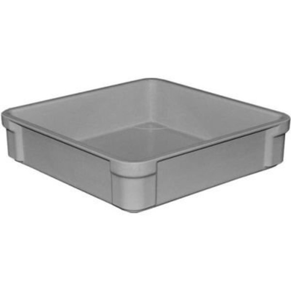 Mfg Tray Molded Fiberglass Toteline Stacking Tote 825008 - 14-3/8"L x 14-3/8"W x 3-1/2"H, Gray 8250085136